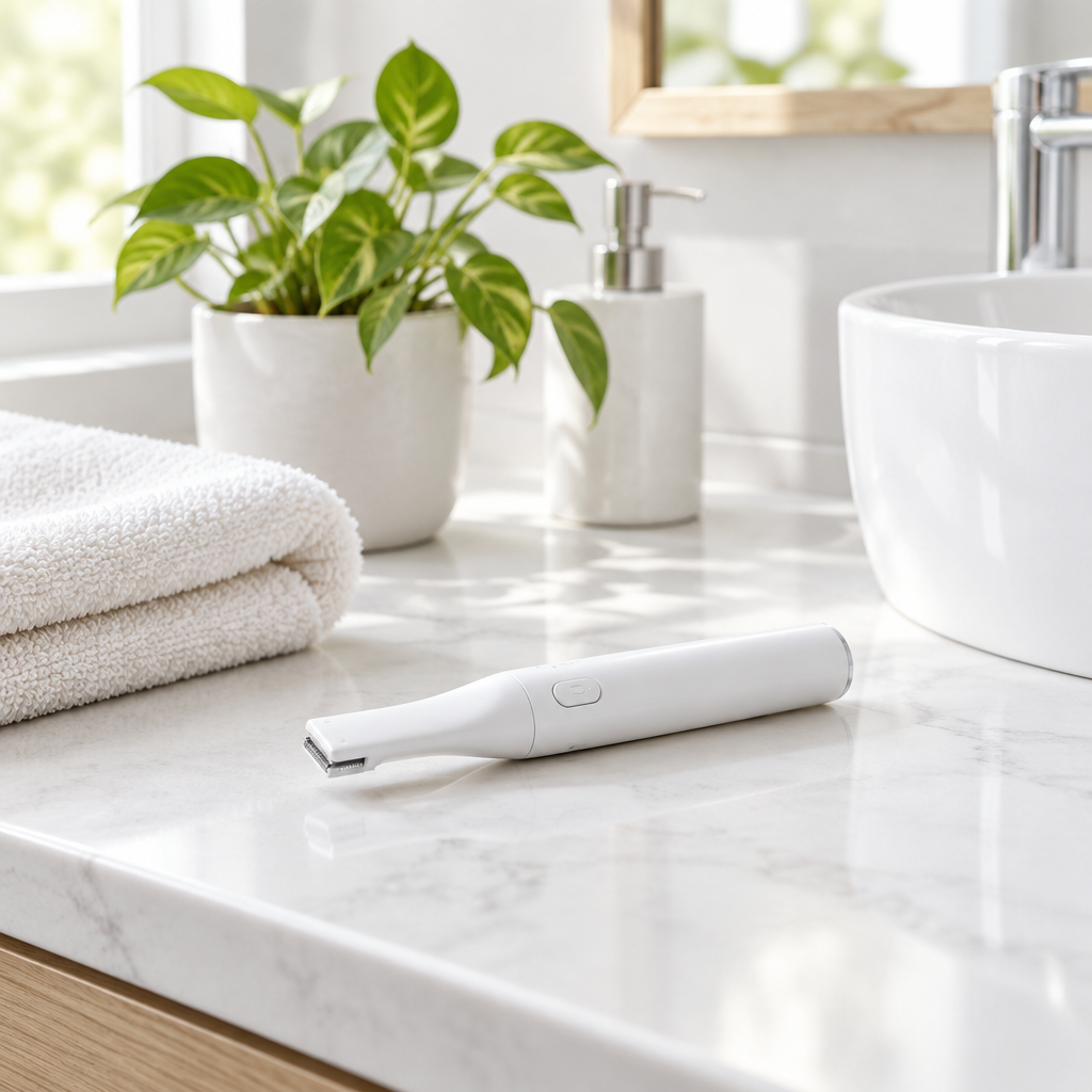 Trimmer on a clean bathroom counter