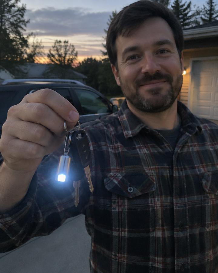 keychain flashlight on car keys